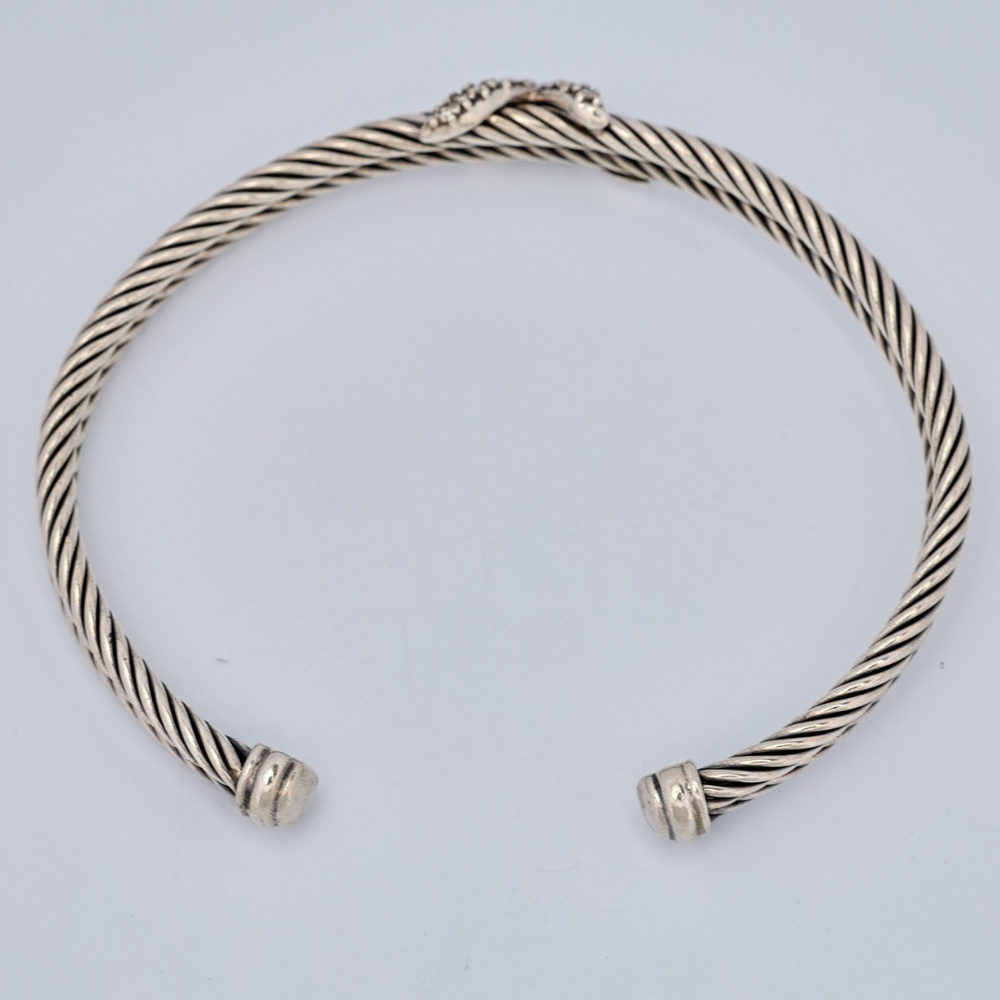 David Yurman X Collection Diamond Cable Station Bracelet, Sterling Silver - Picture 11 of 14
